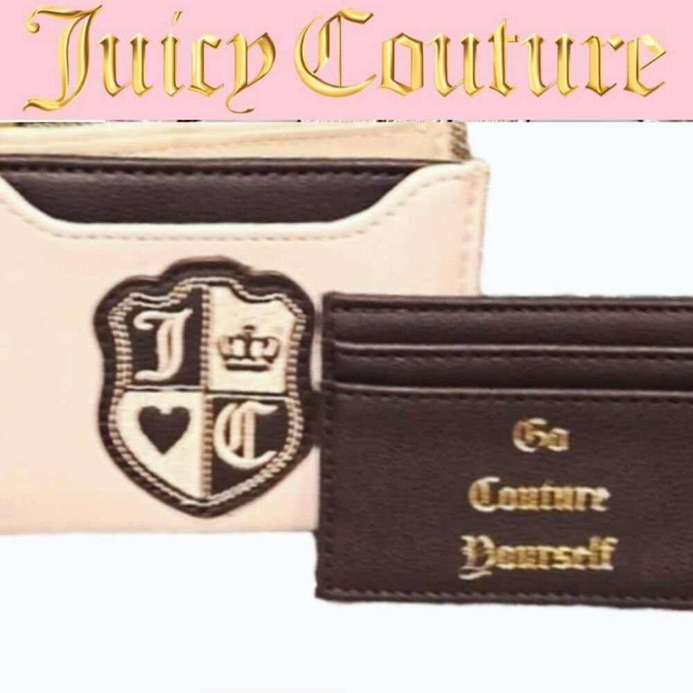 Juicy Couture Queen Of Everything Bifold w/Pull Out Case- Powder Blush/Chocolate